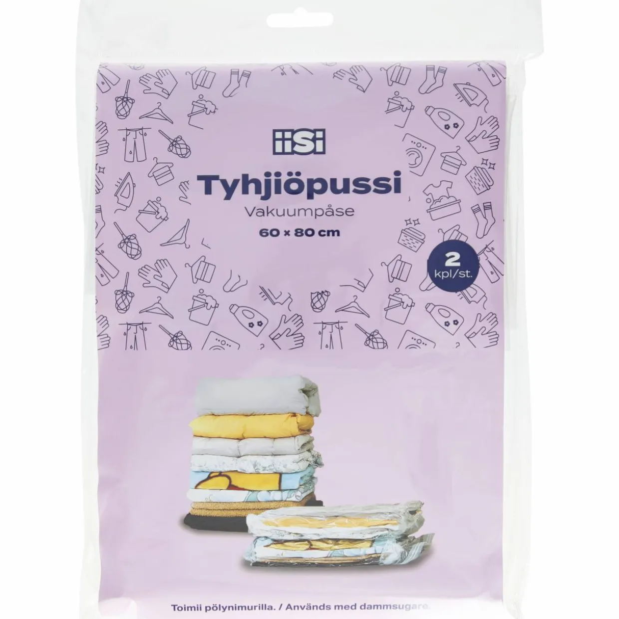 Tyhjiöpussi 60 x 80 cm 2 kpl
