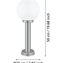 Ulkopylväsvalaisin Eglo Nisia E27 50 cm teräs/valkoinen