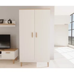 Vaatekaappi Kocot 184 x 100 cm Denver valkoinen/beige