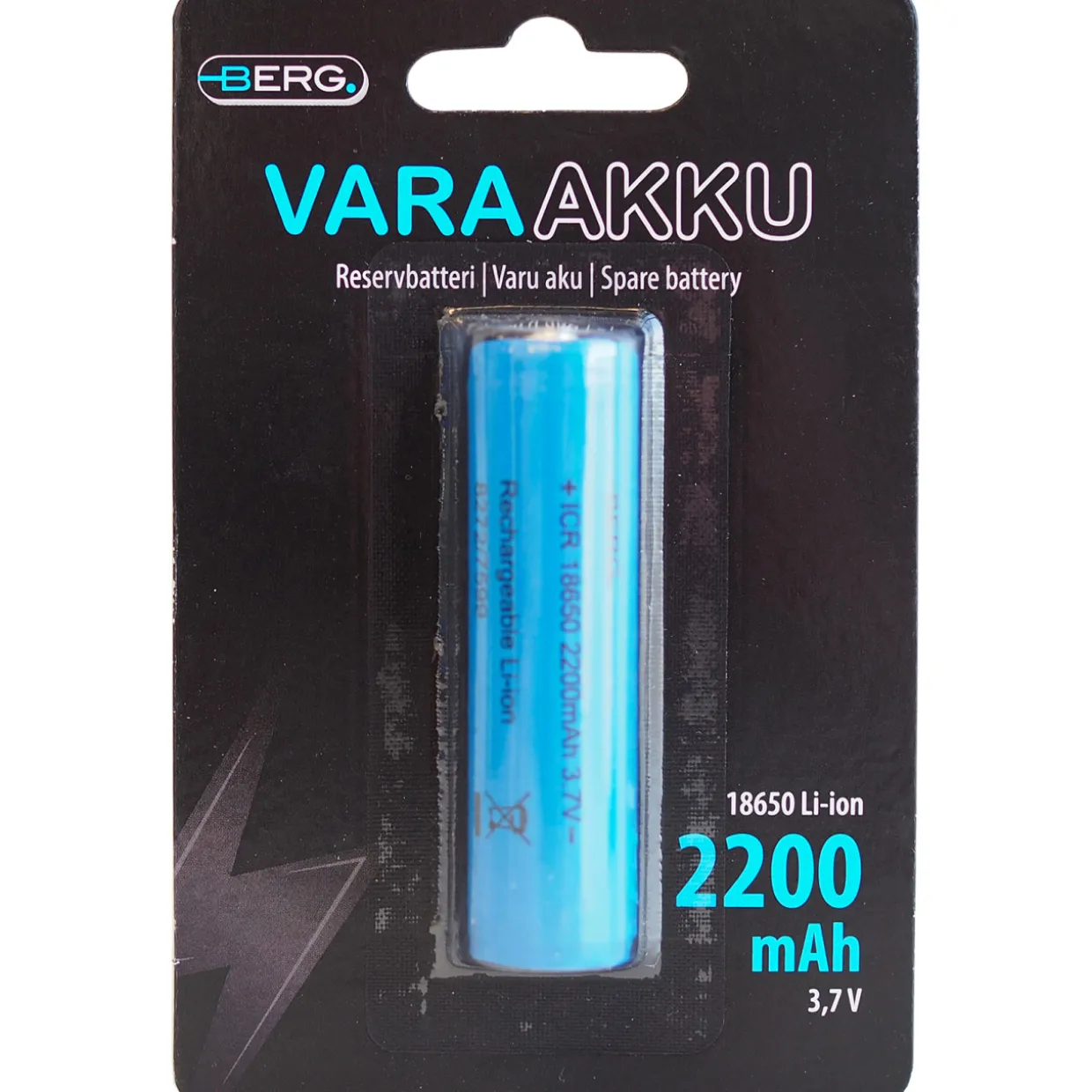 Vara-akku 18650 Li-ion 2200 mAh 3,7V Berg