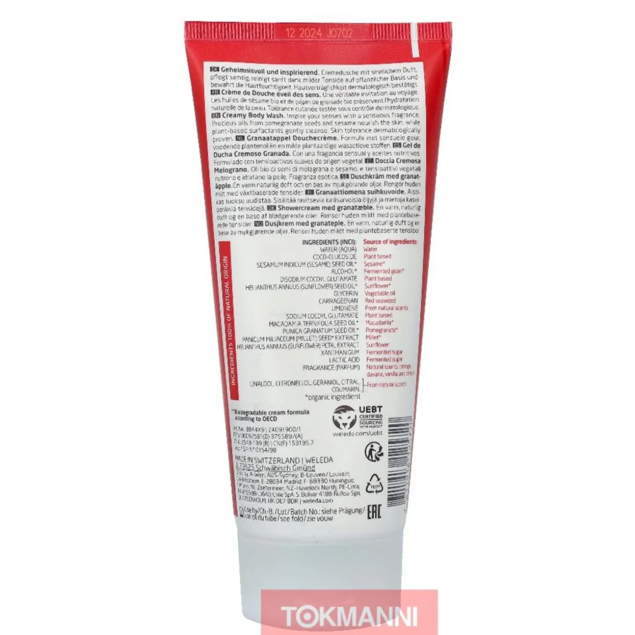 Vartalosaippua, Weleda 200 ml Inspire Pomegranate Creamy