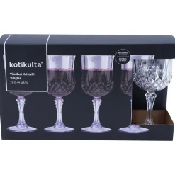 Viinilasi Kotikulta 4 kpl/pkt muovia kristalli