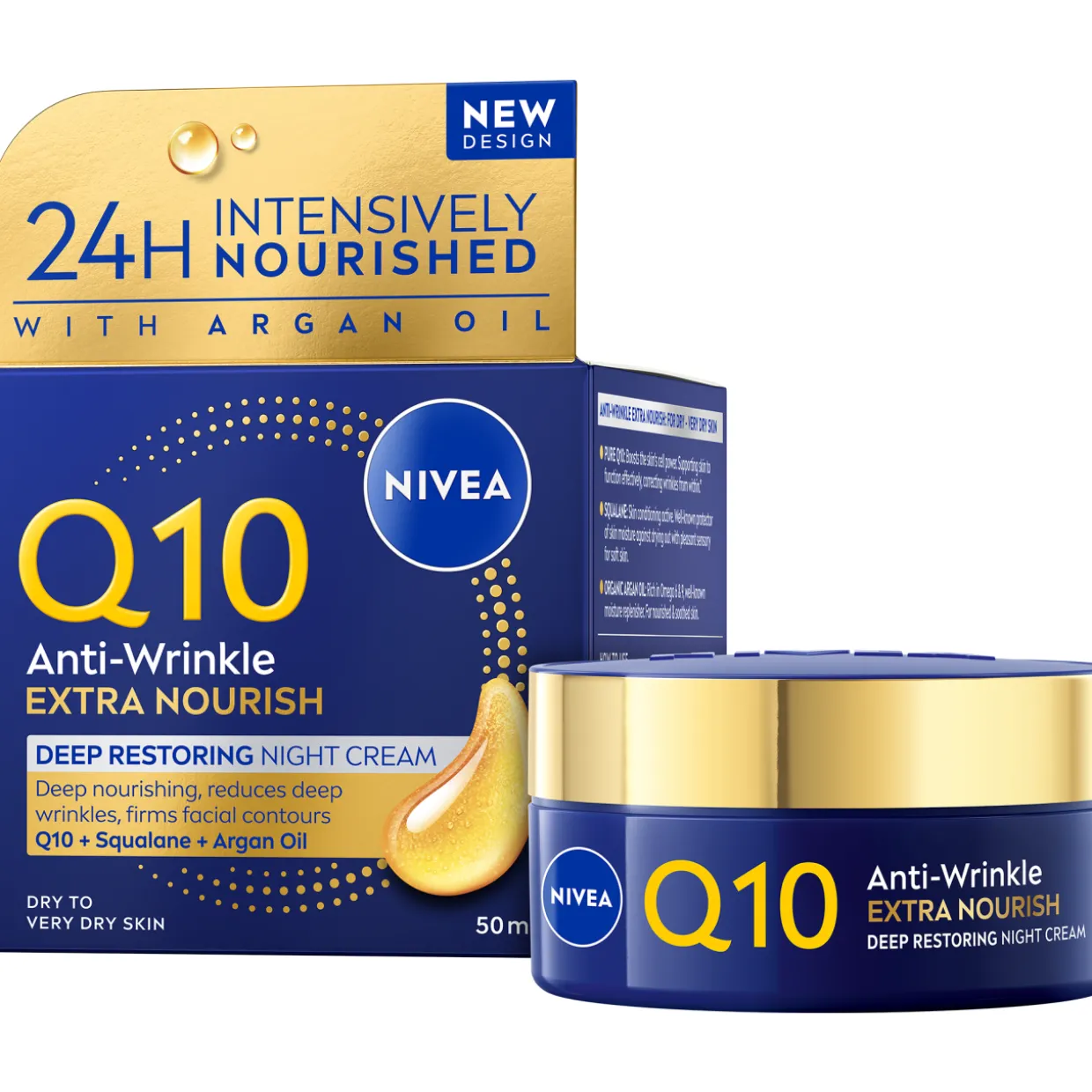 Yövoide Nivea Q10 50 ml Anti-Wrinkle Extra Nourish Deep Restoring